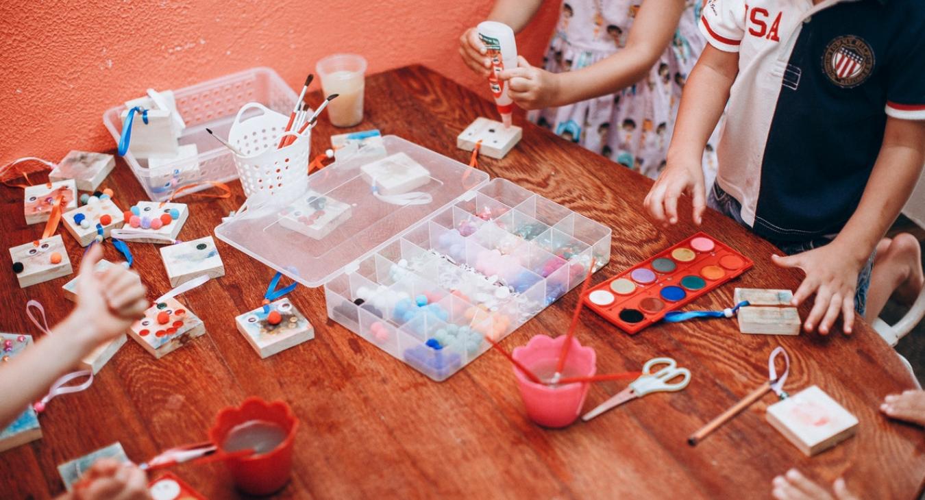 Children crafting